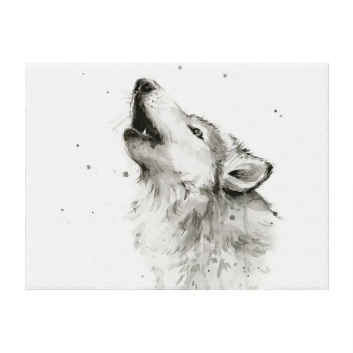 

Wolf Howling Watercolor Throw Blanket Beach Baby Luxury Designer Large Blankets
