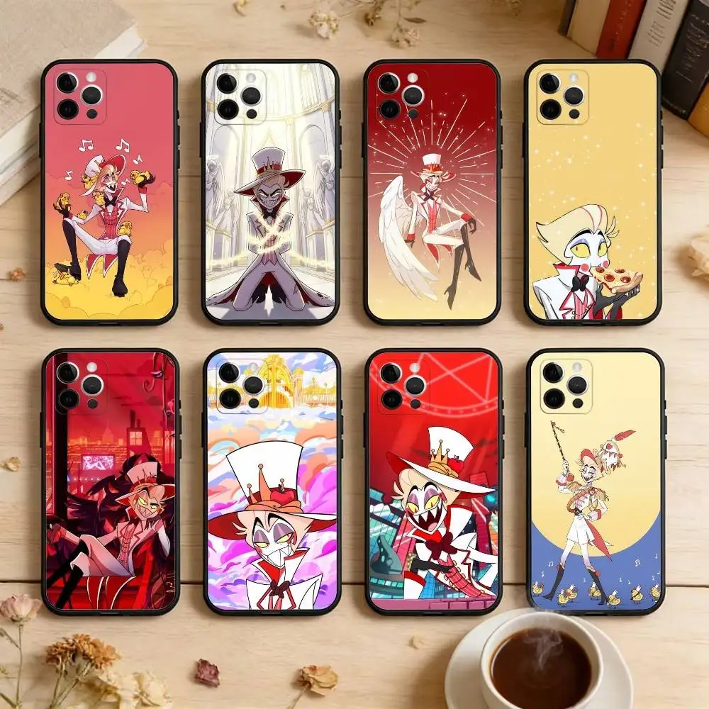 

Hazbin H-Hotel Lucifer Magne Soft Silicone Black Cover,Phone Case For iPhone 17,16,15,14,13,12,11 Plus,Pro Max,XS