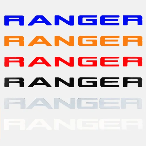 Imagen 2 del producto Para Ford Ranger 2015-2021 parrilla superior Logo letra parrilla RANGER emblema 3D tamaño Original ABS pegatina con pegamento estilo cromo