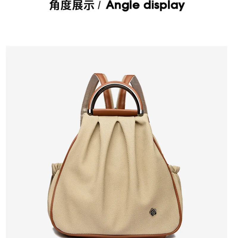 

New Fashionable Pleated Backpack, Multifunctional, Student, Backpack, Crossbody Bag, Handbag, Shoulder Bag, Large Capacity,
