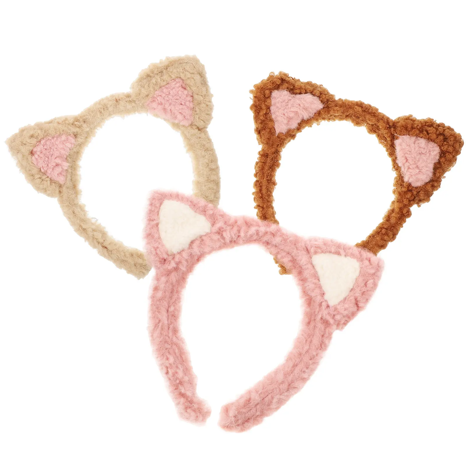 3Pcs Cat Ear Headband for Women Creative Cartoon Hairband for Face Washing Makeup Spa Skincare Facial Mask Comfortable Soft