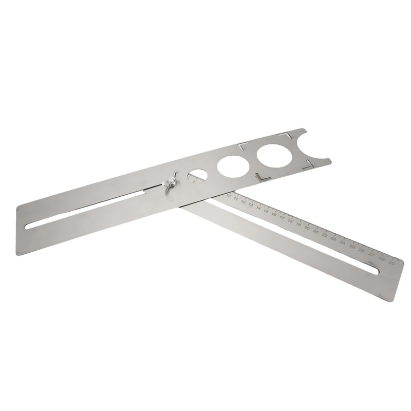 DTA6 Multi-Functional Stainless Steel Tile Hole Locator Ruler 360 Degree Adjustable Punching Measuring Tool 40cm