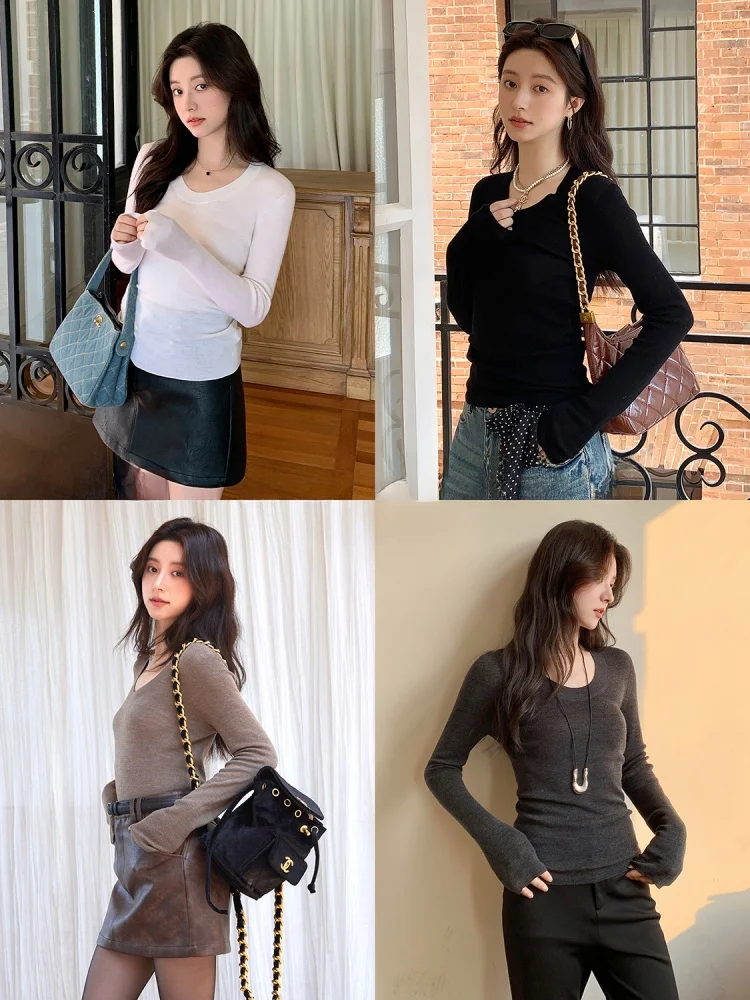 

Missduan Yangzi шерсть 8 иголь 60 Tead Sl цельный U-Ne вязаный базовый свитер женский осенне-зимний внутренний свитер