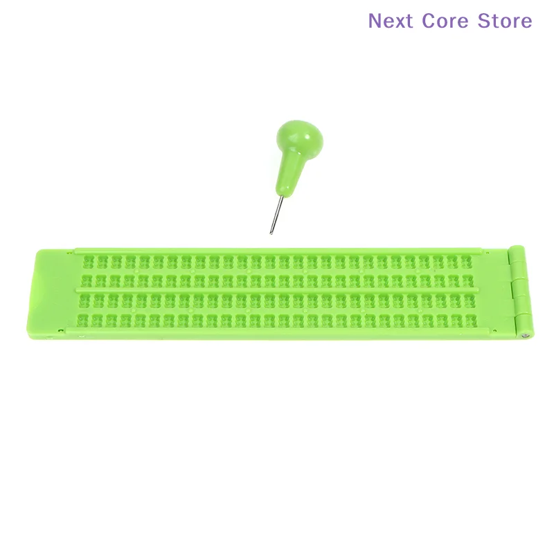 [NC]1Set Plastic Green Braille Writing Slate With Stylus School Portable Practical Practice[NC]