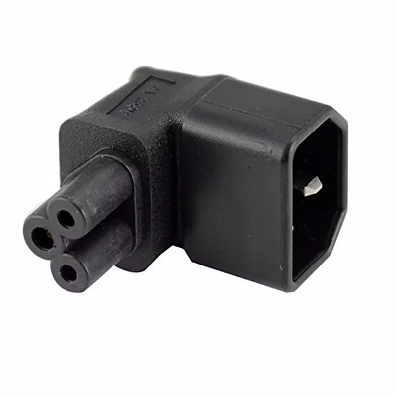 3 Grade IEC 90 C14 Male to Mickey C5 Angled Direction Extension Adapter