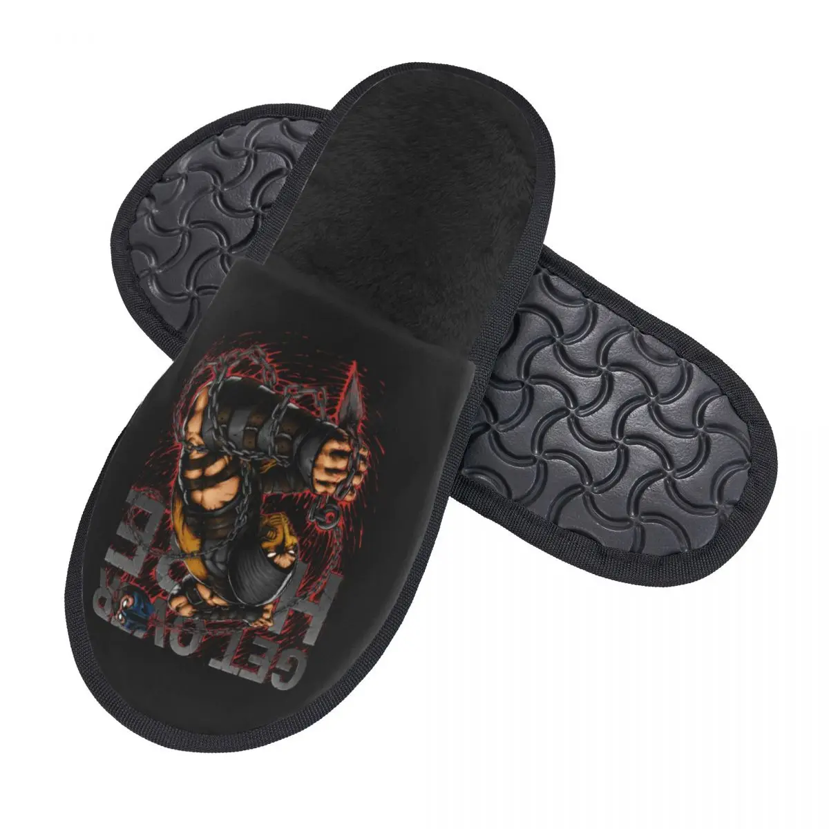 Custom Mortal Kombat Fighting Game Memory Foam Slippers Women Cozy Warm Scorpion Get Over Here House Slippers