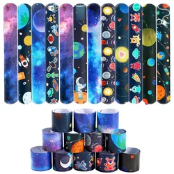 Space Slap Bracelets astronaut theme party supplies Planet Bracelets Snap Bands Kids Outer Space birthday Decorations Favors