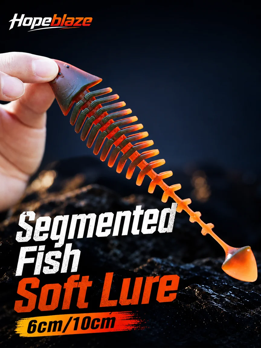 Floating Segmented Soft Lure TPE T‑Tail Swimbait 2.6g/10g for Bass Pike Zander Grouper Freshwater Saltwater Fishing Tackle