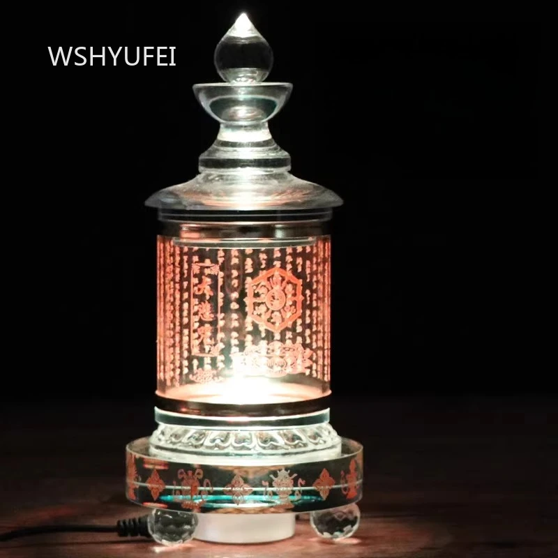Crystal Relic Pagoda Pagoda Ornaments Great Compassion Curse Tower Buddhist Supplies Household Buddhist Hall Offering Ornaments