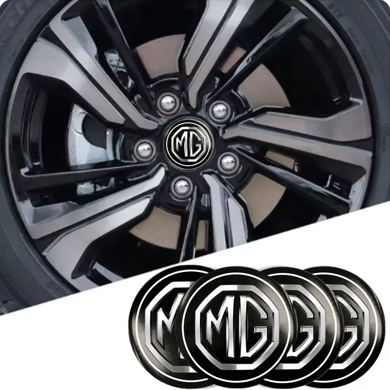 4Pcs 56mm Car Wheel Rim Hub Center Cap Logo Stickers For MG4 EV MG ZS MG5 MG7 MG HS Wheel Hub Emblem Decor Accessories view 3