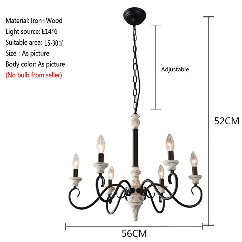Creative Wooden Chandelier Iron art Living Room Bedroom Decor Lamp hotels Restaurant Homestay Retro American Pendent Lamps
