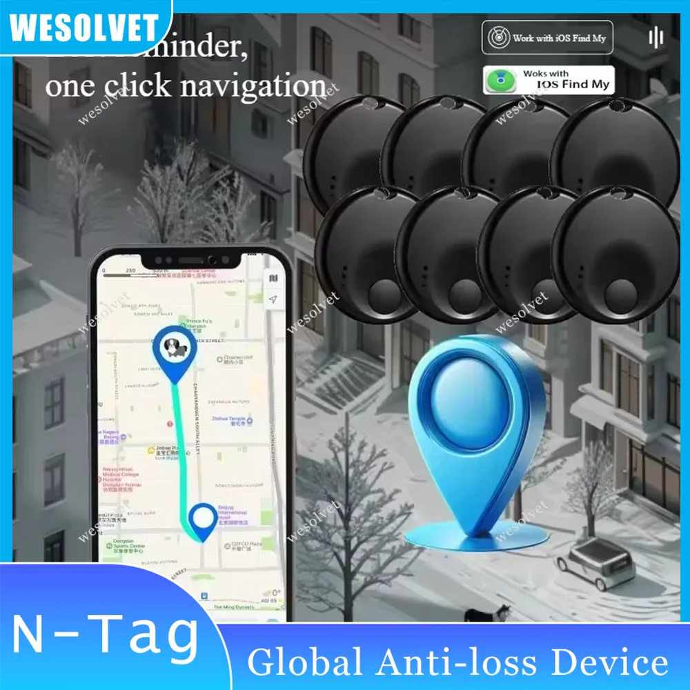 

Смарт-трекер Мини-тег для телефона Apple Find My APP Теги с защитой от потери устройства напоминания Номинальный локатор Ключ Поиск домашних животных для детей