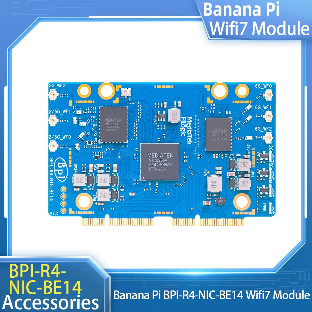 Imagem -02 - Banana pi Bpi-r4-nic-be14 Wifi7 Módulo Acessórios para Bpi-r4