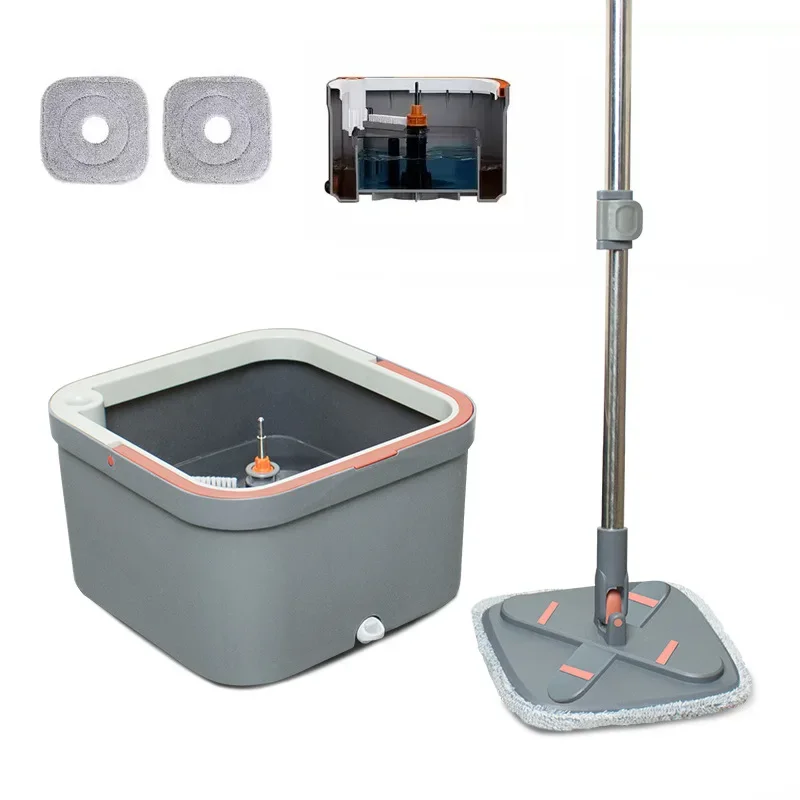 Square Clean Sewage Separation Bucket Mop Clean Sewage Separation Rotary Mop Bucket Set Hand Wash-Free Tobo Para Coleto Mop