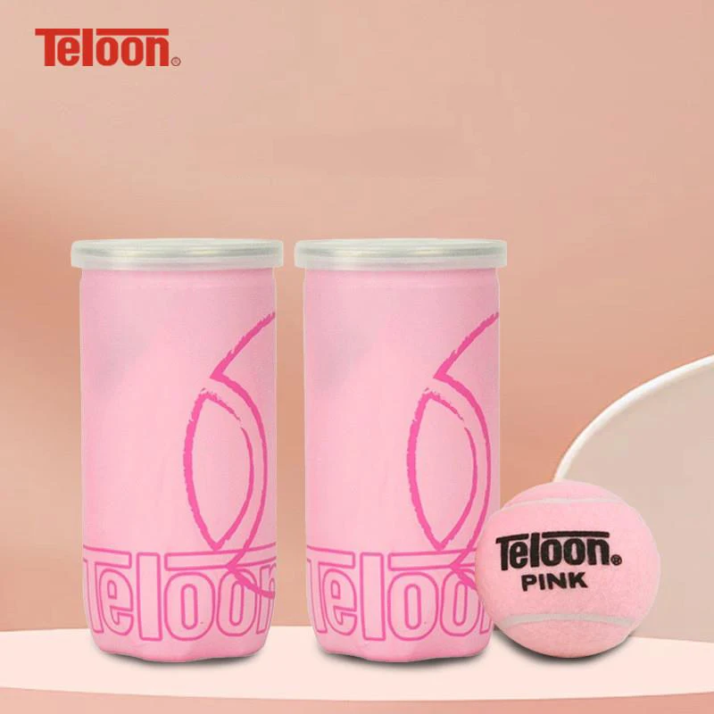 

Teloon розовый теннисный женский тренировочный соревнования для начинающих, высокая эластичность и долговечность, многофункциональный мяч, 2 шт./банка