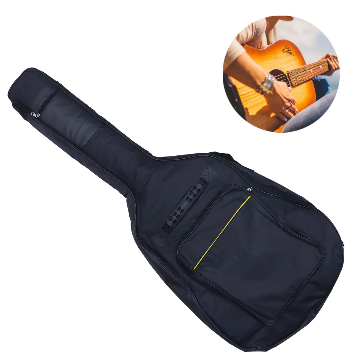 

40 /41 Guitar Bag Waterproof Backpack Folk Electric Acoustic Bass Oxford Cloth Double Strap Travel