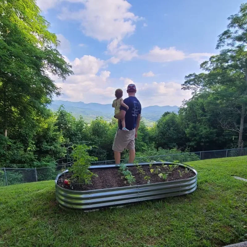 Metal Primary Color Planting Bed Outdoor Garden Planting Box Frame Bed Vegetable Planting Pot Garden