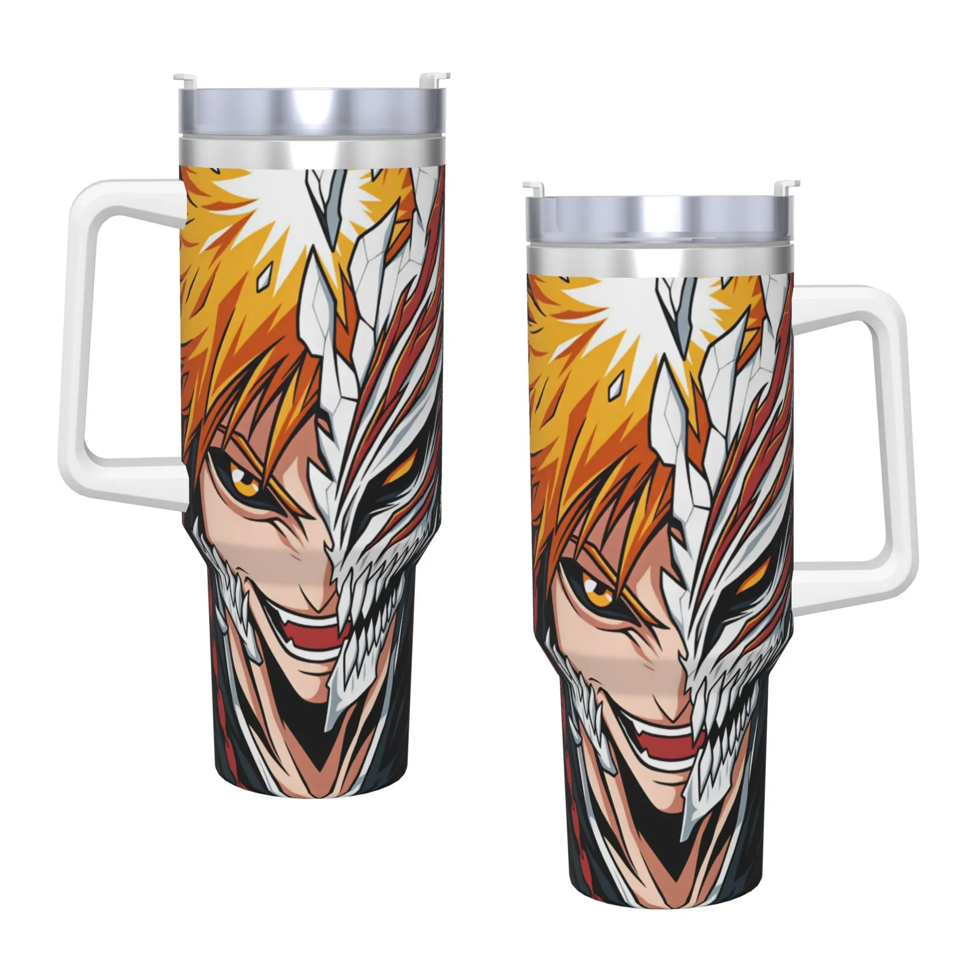 Stainless Steel Tumbler Bleach Kurosaki Ichigo Anime Cartoon Coffee Mug  Insulated Cold and Hot Car Mugs Travel Water Bottle