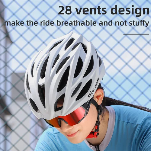 Imagen 2 del producto WEST BIKING-casco de ciclismo ultraligero, moldeado integrado, para bicicleta de montaña y carretera, gorra de seguridad para ciclismo, accesorios para bicicleta