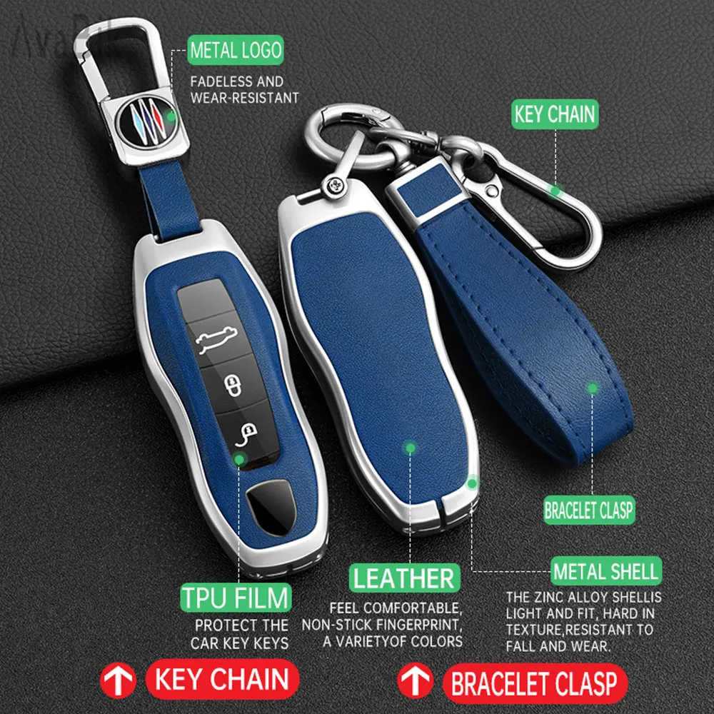 

Zinc Alloy Car Remote Key metal protective shell for Porsche Cayenne Macan 718 Pa Lamela Key Shell Plug-in Taycan911 Car Key