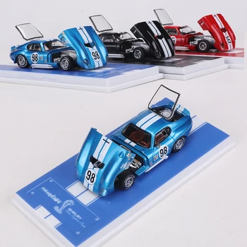 Fine Works 1:64 Shelby Cobra Alloy Model Car pode abrir capô do motor e tampa do porta-malas