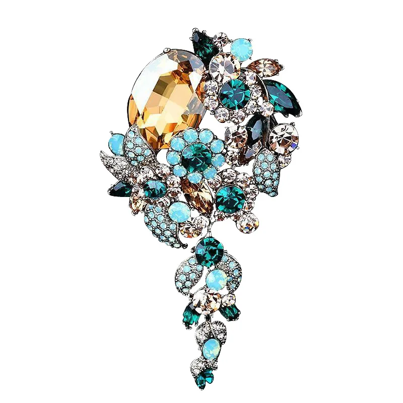 Tassel Brooch Female Long Retro High-End Rhinestone Corsage Temperament Fashion Coat  Pin Creative Birthday Gift