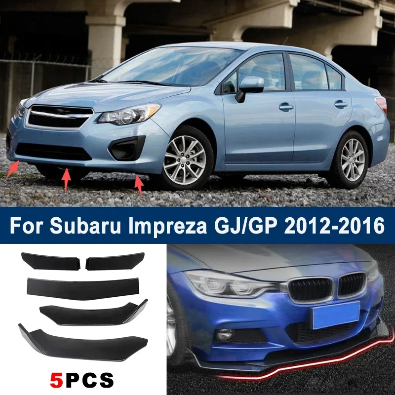 

Adjustable 5Pcs Sectional Front Spoiler Lip For Subaru Impreza GJ GP 2012-2016 Front Bumper Splitter Car Exterior Sport Body Kit