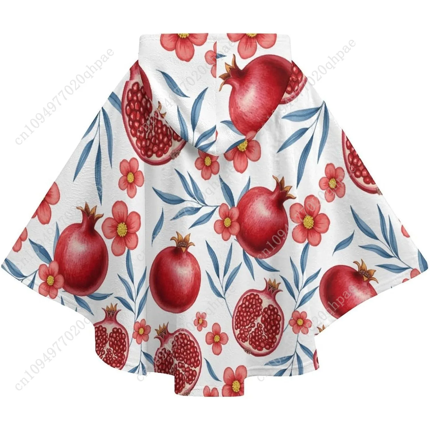 Pull couverture en flanelle confortable, sweat à capuche surdimensionné à motif Floral de grenade avec poches pour enfants et adolescents