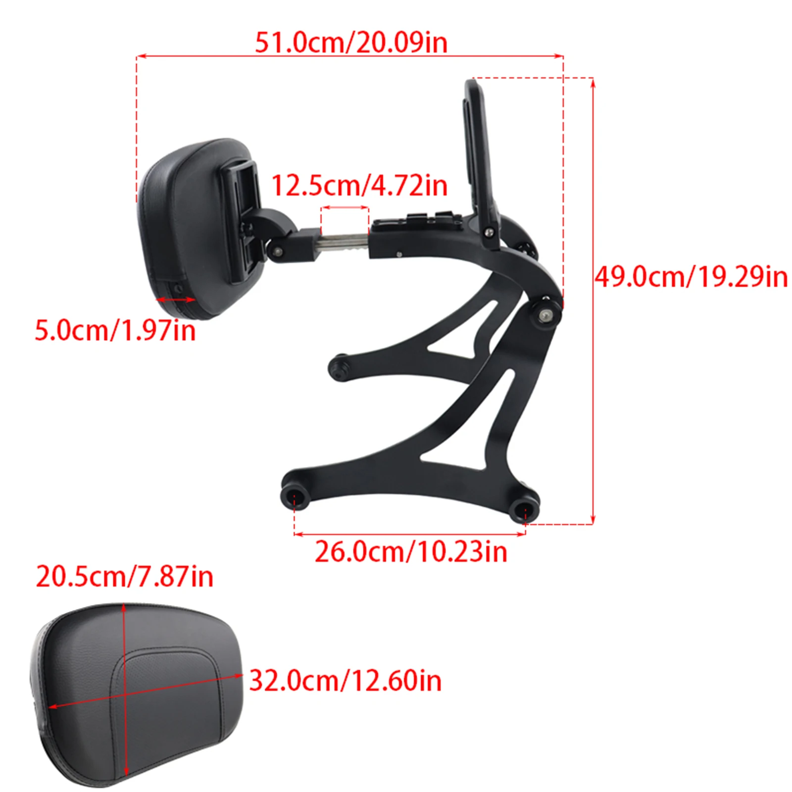 Fit For Indian Chieftain Vintage Pursuit Challenger Springfield Dark Horse 2014-2024 Multi-Purpose Motorcycle Sissy Bar Backrest
