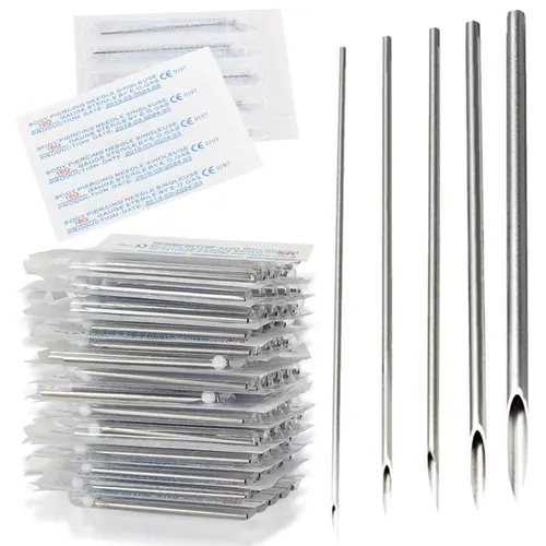 12G 14G 16G 18G 20G 5/10/30/50 Uds agujas de perforación agujas de perforación corporal desechables oreja nariz ombligo pezón Piercing Kits