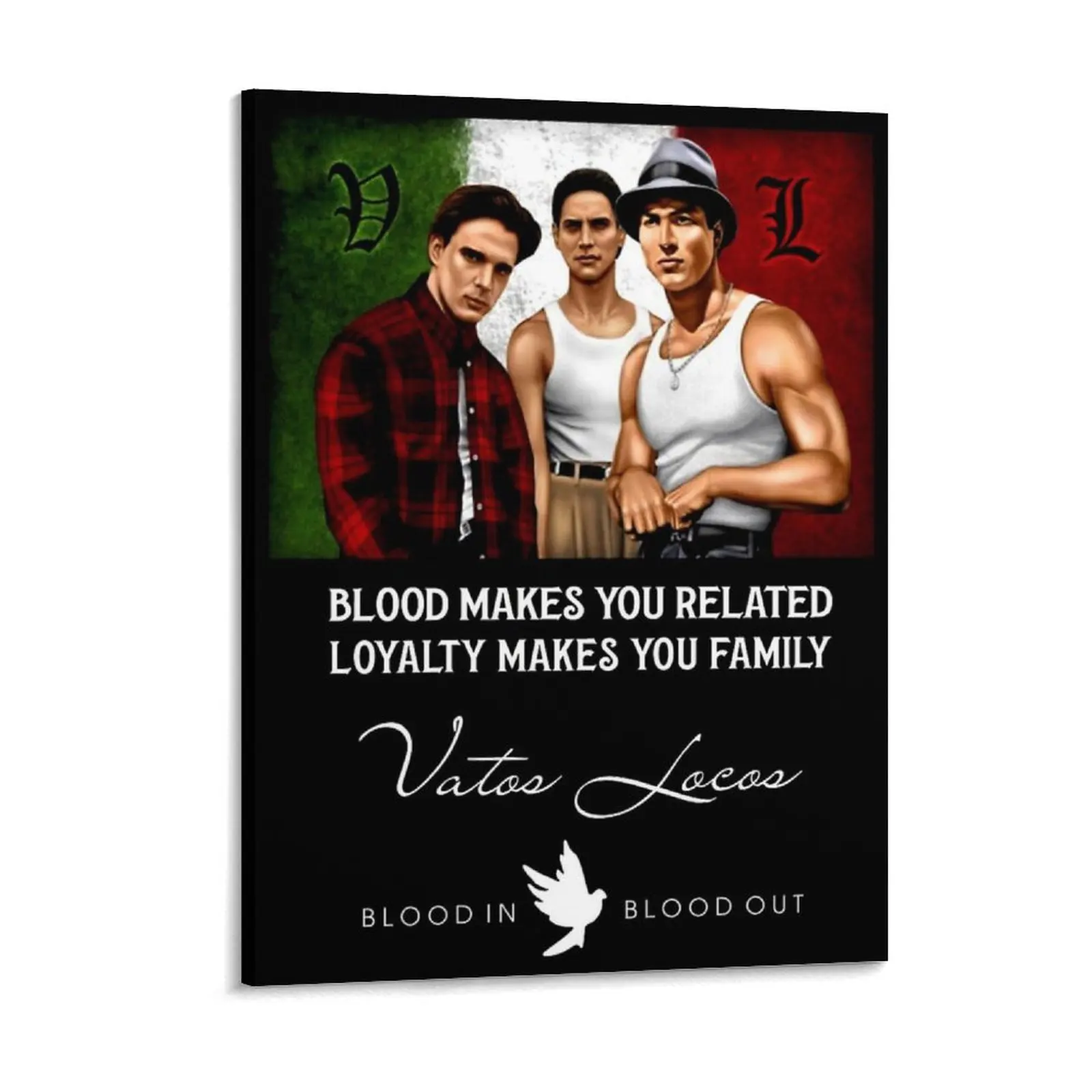 Vatos Locos Blood In Blood Out Canvas Painting Club Wall Design Wall Decor Vatos Locos Framed Wall Painting