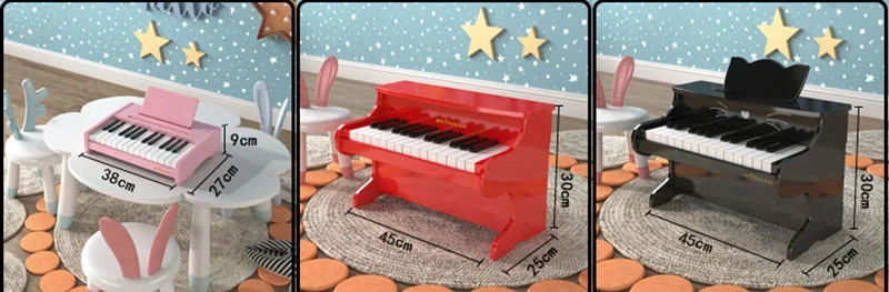 Wooden Electronic Piano for Children\'s Desktop, Puzzle Game, 25 Keys, Gift