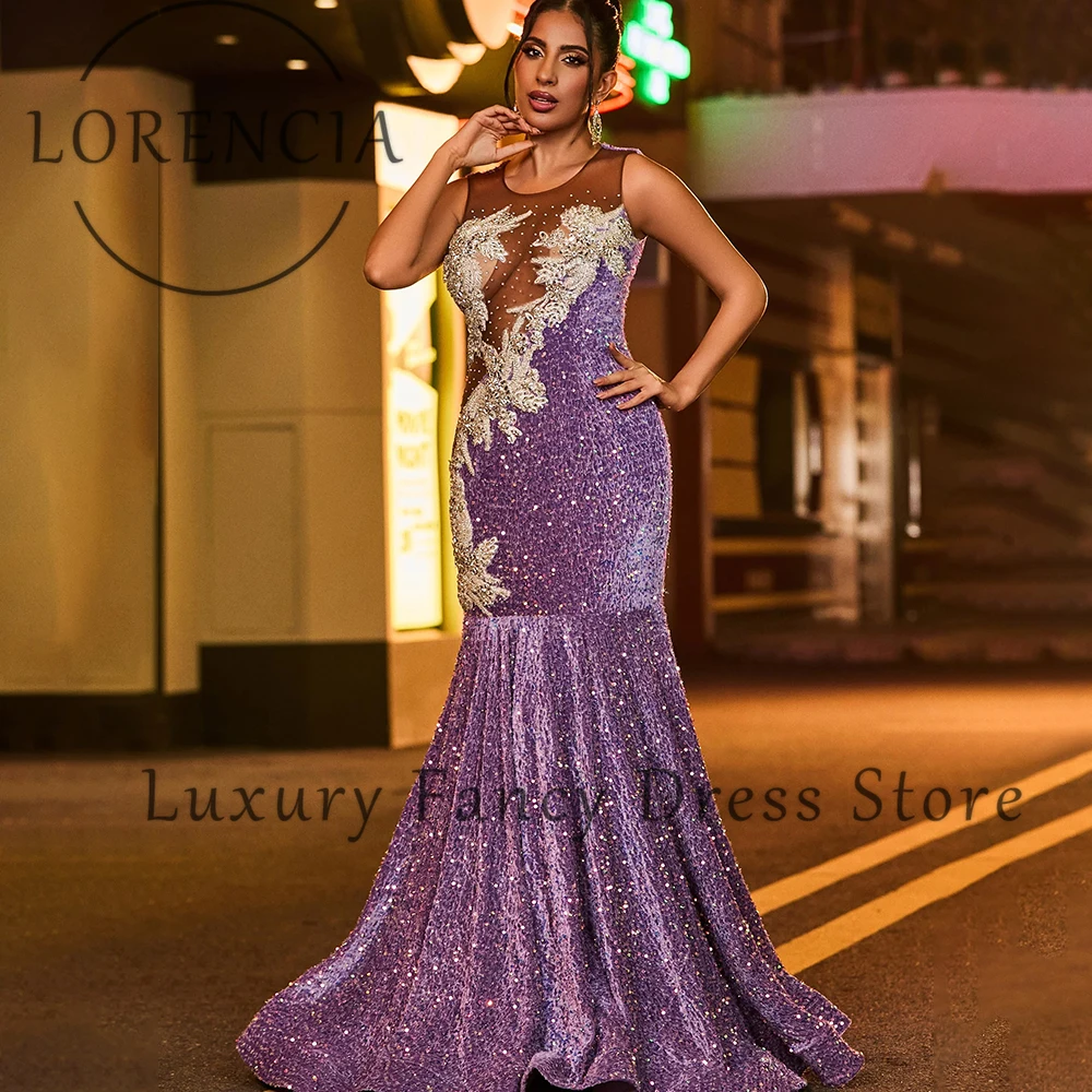 ชุดราตรีปักเลื่อมวิบวับสำหรับผู้หญิง คริสตัลทรงเมอร์เมด ชุดออกงานกลางคืน ปี 2025 แบบสั่งตัดได้ ไม่มีแขน vestidos largos fiesta
