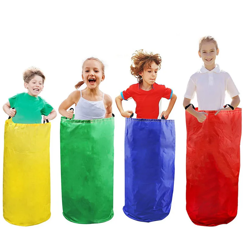 Bolsa de salto de canguro para niños, saco de juegos de carreras, entrenamiento de sentido interactivo para padres e hijos, juguetes para preescolar, 4 piezas