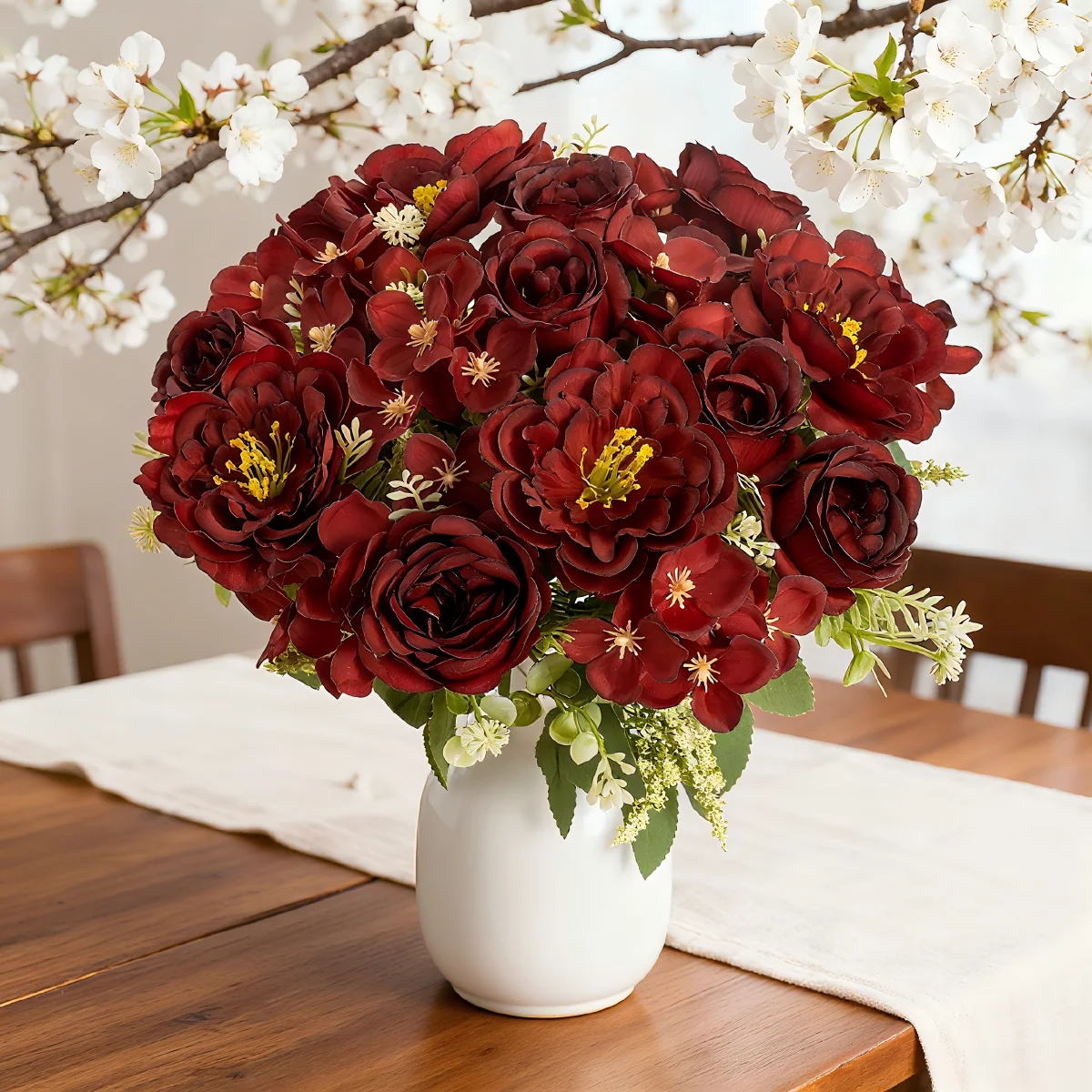 Künstliche Blumen Seiden-Pfingstrosen Hortensien Valentinstag Hochzeit Brautstrauß Heim Zimmer Tisch Garten Kranz DIY Geschenke Bogen Dekoration