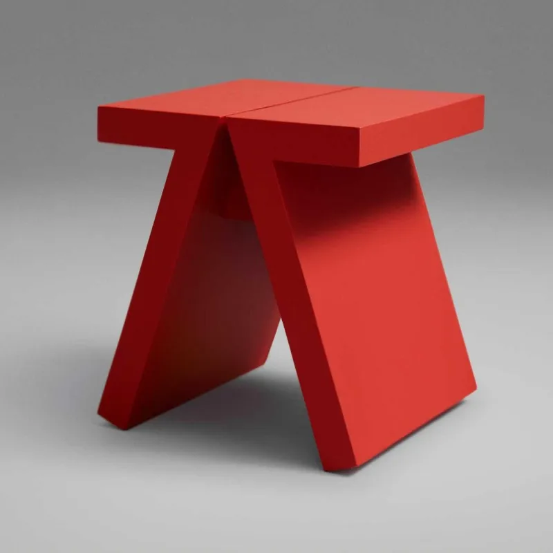 Creative modern solid wood shoe changing stool red casual low stool entrance shoe sitting stool