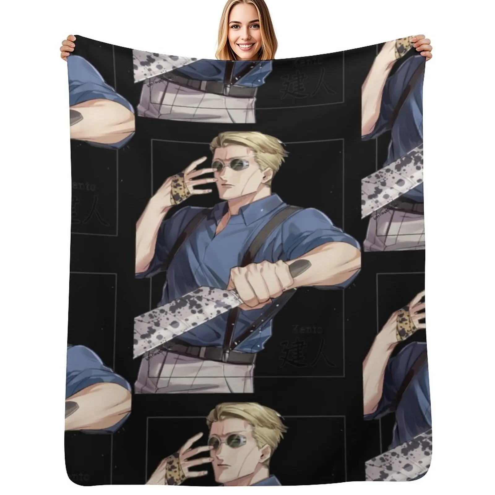 

Nanami Kento Essential Throw Blanket Stuffeds bed plaid Luxury Decoratives Blankets