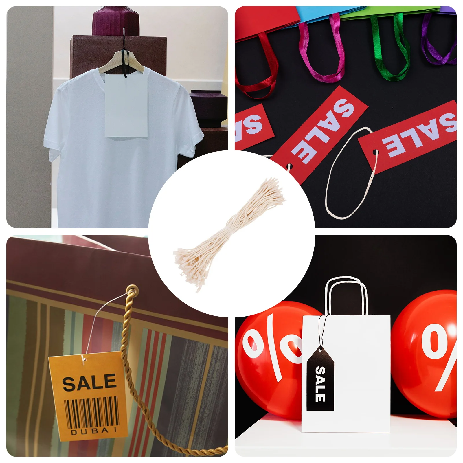 

1000Pcs Cotton Hanging Tag String Fasteners Sufficient Quantity Simple Design No Tools Needed for Clothing Jewelry Price