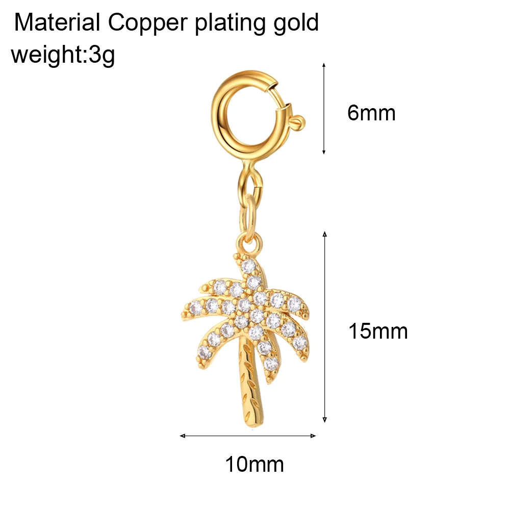 Cute Cactus Cherry  Spring Buckle CZ Charms for Jewelry Making Production Supplies Diy Bracelet Necklace Key Chain Accessories