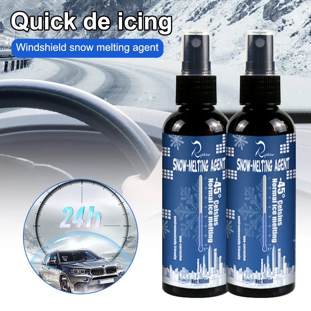 1/2pcs Windshield Deicer Spray Snow Melting And Deicing Agent Car De-Icing Spray Ice And Snow Remover Rapid Thawing Glass Freeze