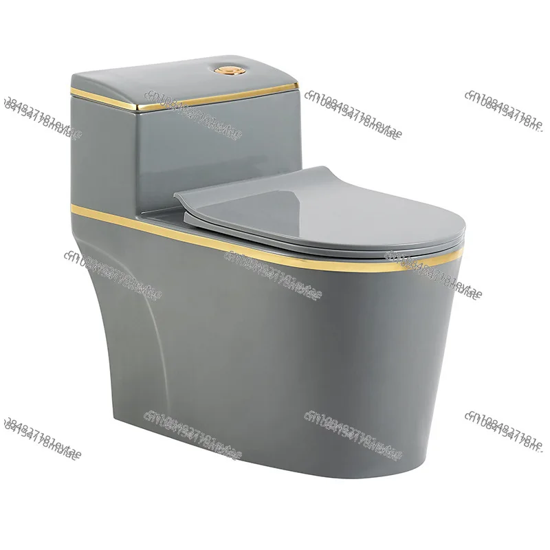 New gray household toilet toilet, flush siphon ceramic silent large pipe deodorant seat