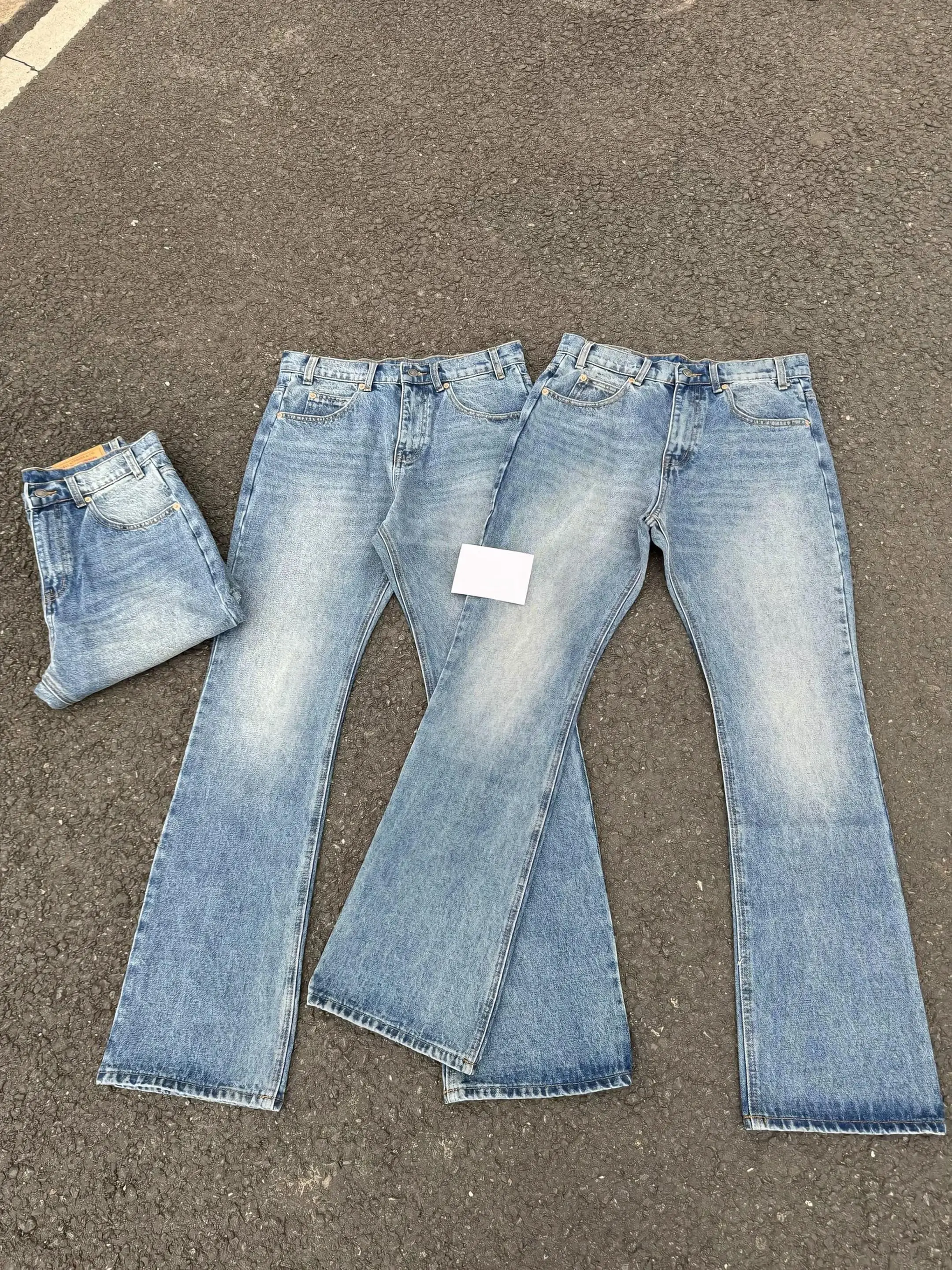 

Мужские джинсы Waed Ice Blue, прямые, зауженные, повседневные, длинные брюки в американском стиле High Street CleanFit, весна-лето