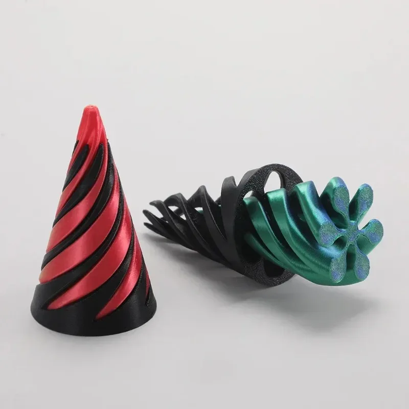 1pcs 3D Printing Decompression Spinning Toy for Children's Puzzle Development Spiral Structure Fingertip Dual Color Vortex Toy