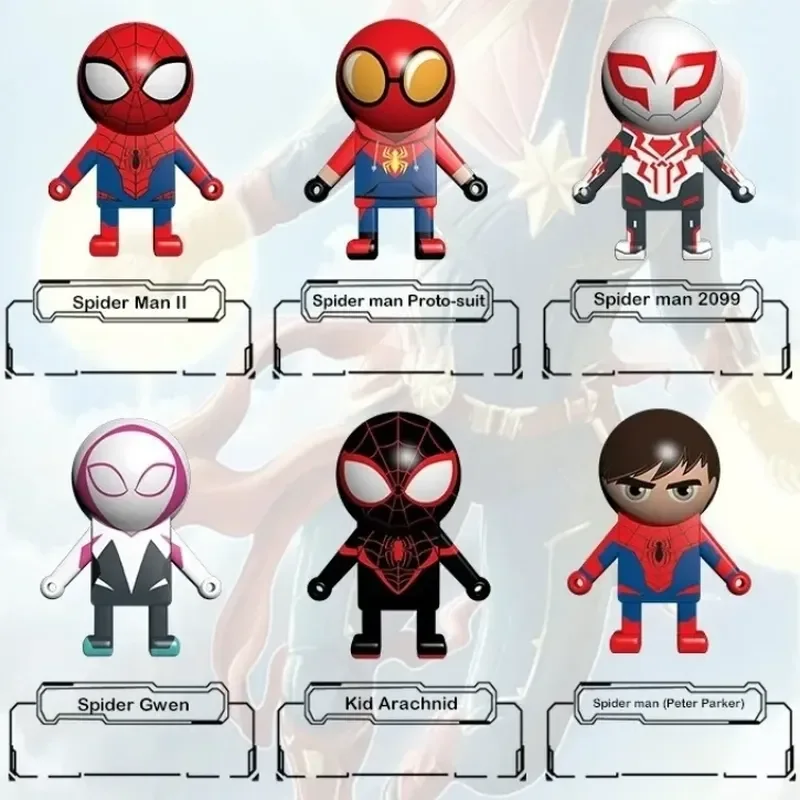 Marvel Spiderman Blind Box Climb The Wall Toy Spiderman 2099 Peter Proto-suit Gwen Kid Arachnid Action Figure Ornaments Kid Gift