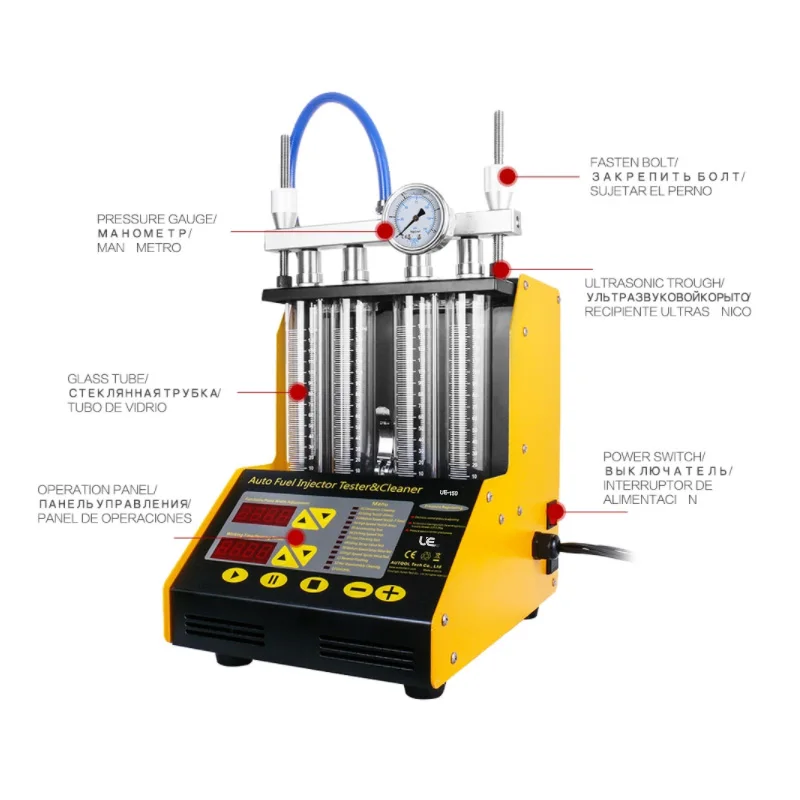 UE-150 4 / 8 Injector Tester Automotive Fuel Injector Tester Automotive Electronic Fuel Injection Systems Cleaning Tools