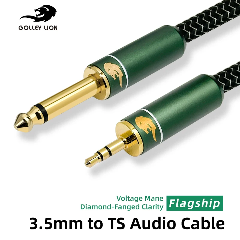 

GOLLEY LION 3.5mm to 1/4 Inch TS Cable - Gold Plated Audio Interface Cord for Studio/Stage