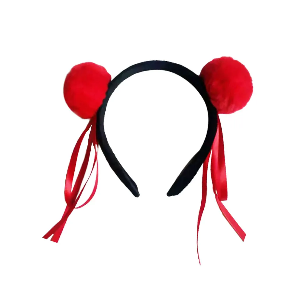 

Delicate Ball Hoops For Party Red Adorable Headband Unique Hair Band Costume Accessory Selfie Prop Gift