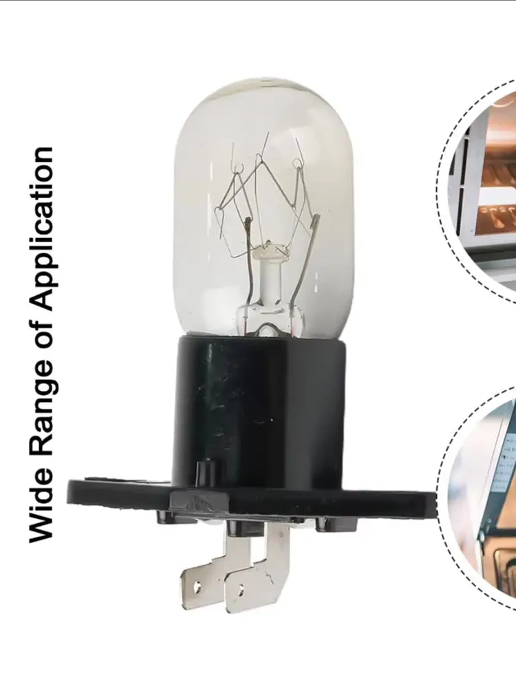 

1pc 2A 250V 20W Microwave Oven Bulb Refrigerator Lighting Bulb Base Design With Holder Replacement Universal accessories