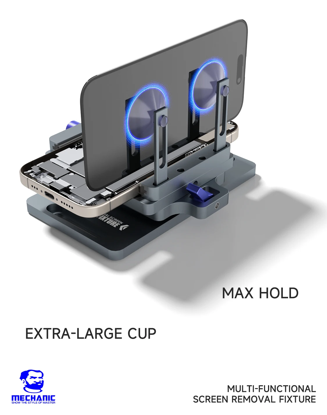 MECHANIC CP8 Multi-Function Screen Removal Fixture 360° Rotating Strong Suction Clamp for iPhone Android Phone Screen Repair