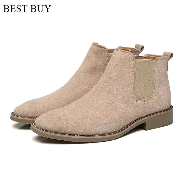 

big size 46 Cow Leather Fashion Pointed Toe Men Shoes Luxury Style Spring Autumn Dress Ankle Boots Party Wedding Chelsea Boots